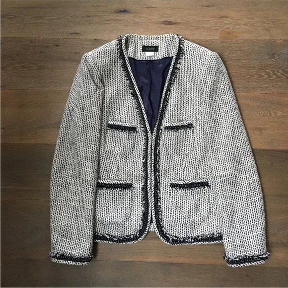 J.Crew chain detail tweed blazer jacket size 4